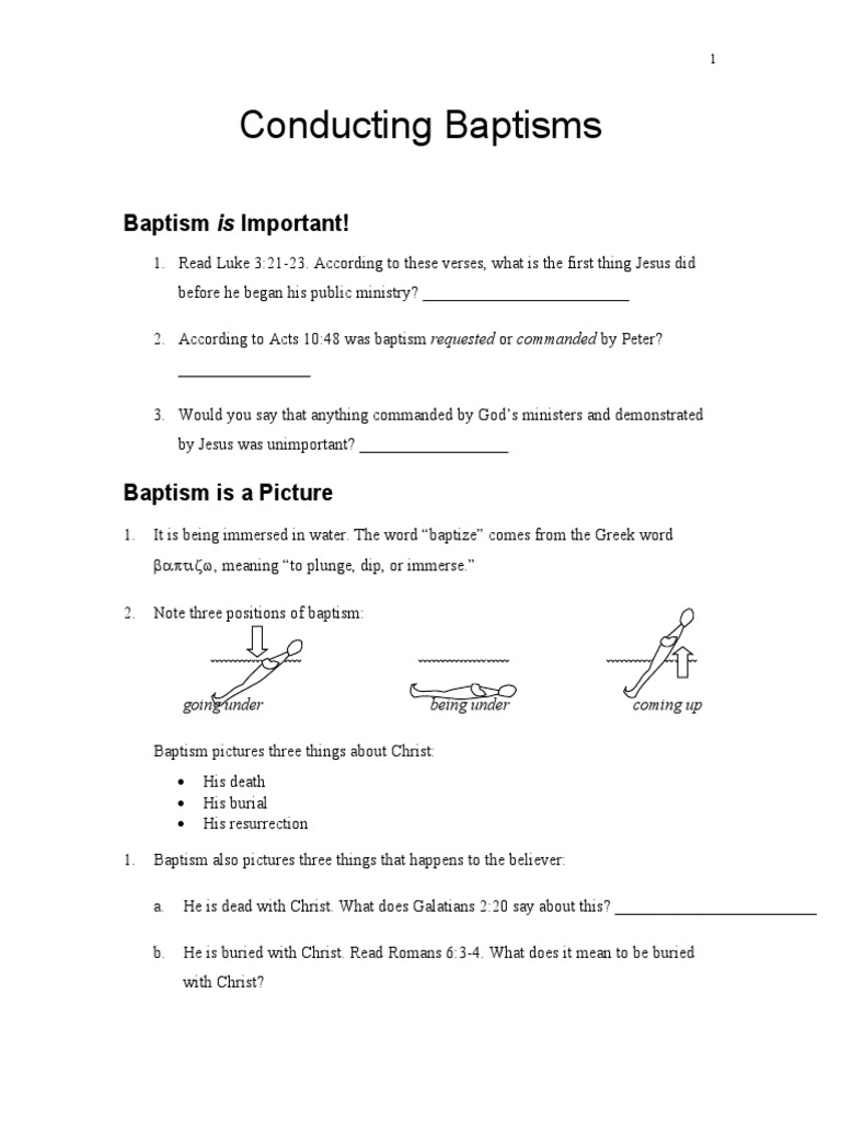 8d Conducting Baptisms PDF Baptism Jesus