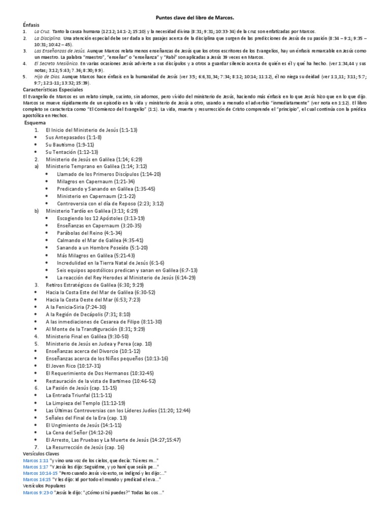 Claves del Evangelio de Marcos | PDF | Ministerio de jesus | Jesús