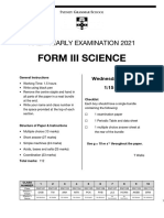 2021 Science Form III HY Exam