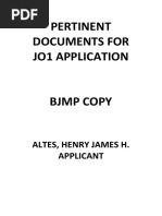 Pertinent Documents For Jo1 Application