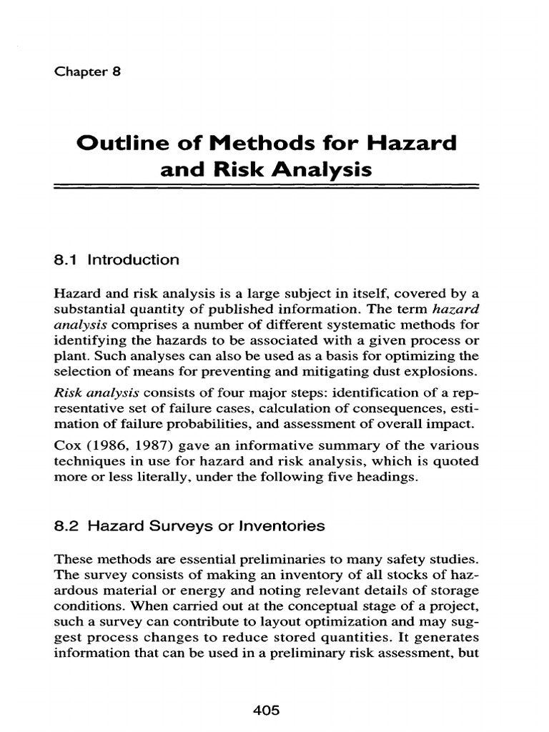 Outline of Methods For Hazard and Risk Analysis | PDF | Risk | Risk ...