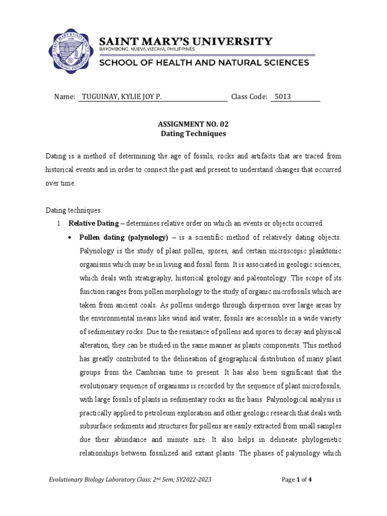 Dating Techniques PDF Fossil Physical Geography