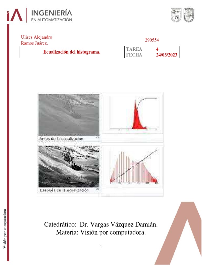 T05 Ecualización Del Histograma PDF Imagen Histograma