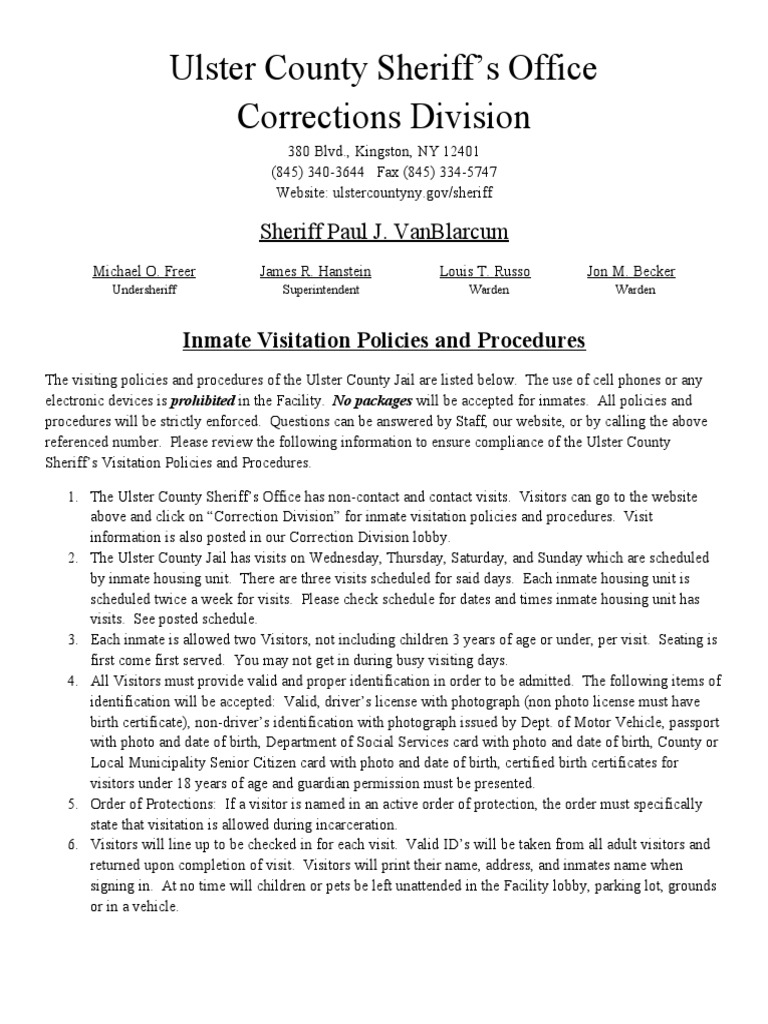 Visit Policy and Procedures 2 PDF Sweater Clothing