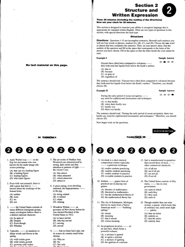 Diagnostic test structure and written expression pdf
