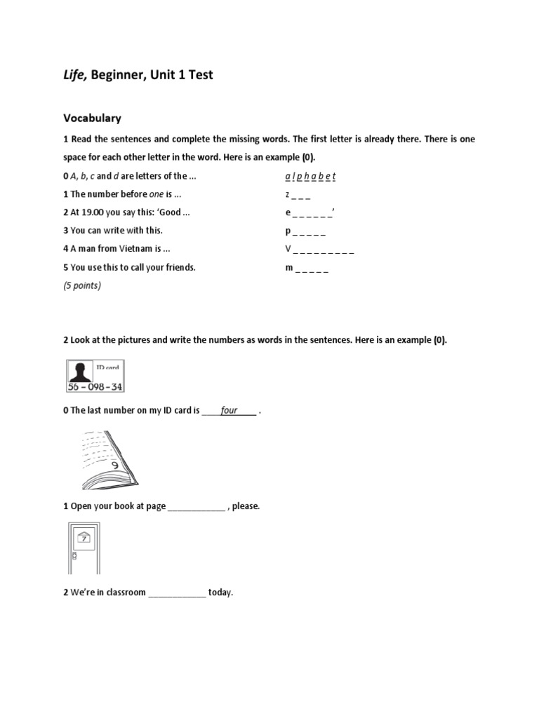 Life 2e beginner unit 1 test word pdf communication