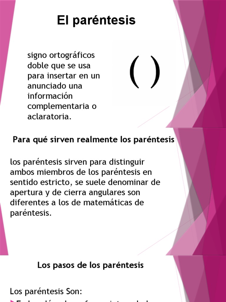 Uso y Función de los Paréntesis | PDF
