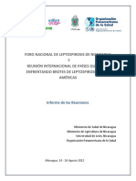 Leptospirosis Informe Del Foro y de La Reunion de Nicaragua 2012