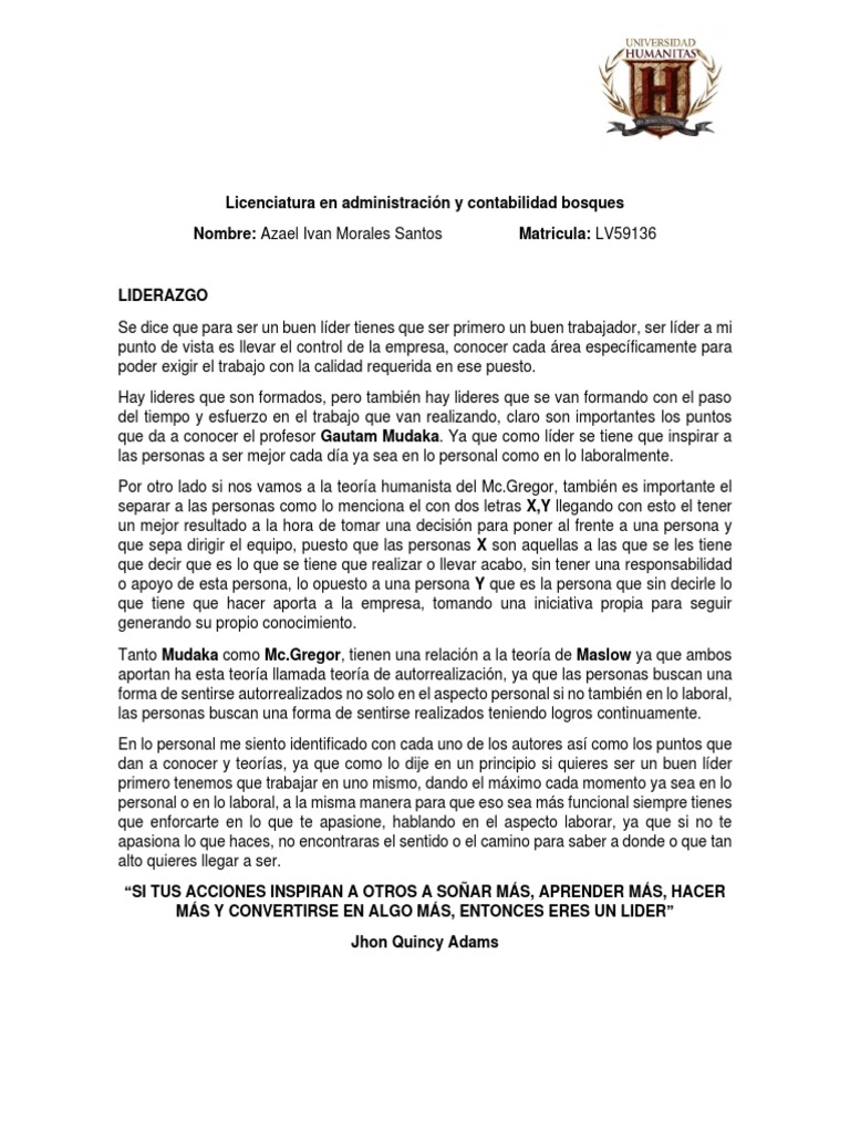 Liderazgo | PDF | Crecimiento personal y profesional | Relaciones ...