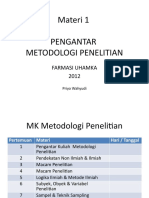 Materi 1 Pengantar Metodologi Penelitian