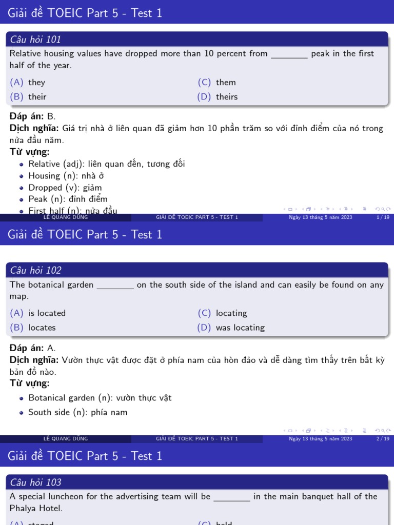 Part 5 Test 1 | PDF