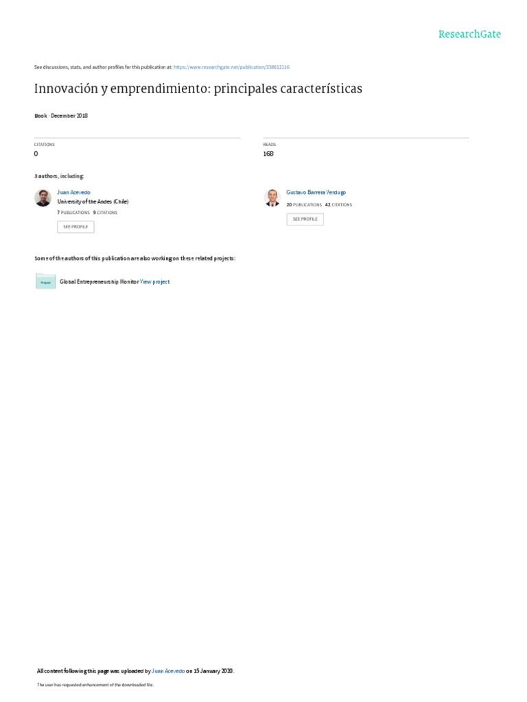 Innovacion Y Emprendimiento Principales Pdf Innovación Iniciativa