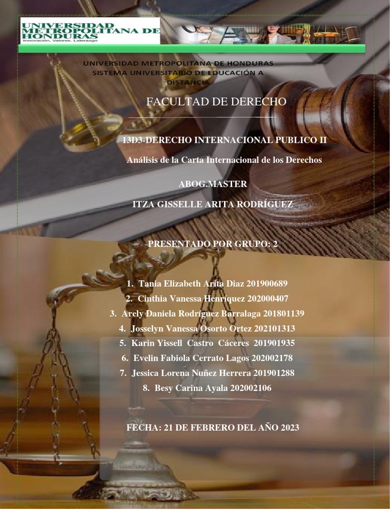 Análisis de la Carta de Derechos Humanos | PDF | Derechos humanos ...