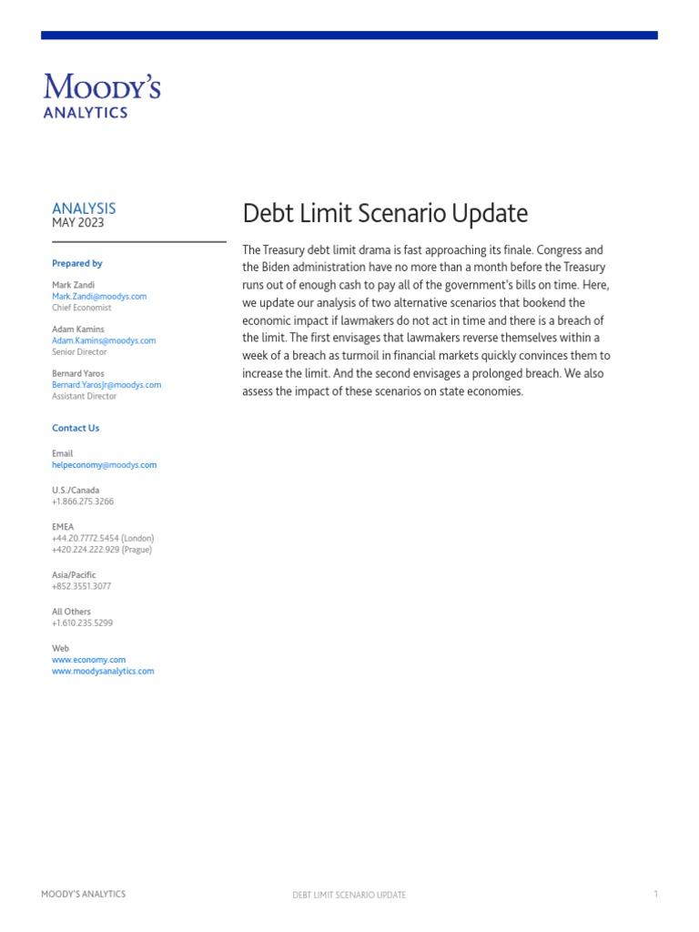 Debt Limit Scenario Analysis Update | PDF | Troubled Asset Relief ...