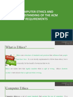 Computer Ethics and Understanding of The Acm Requirements