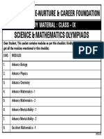 Checklist Olympiads 9