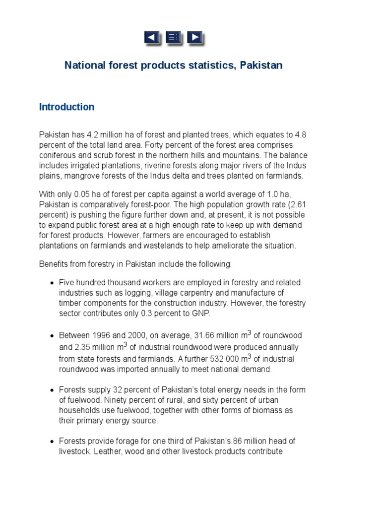 Pakistan's Forest Cover Statistics | PDF | Forests | Wood