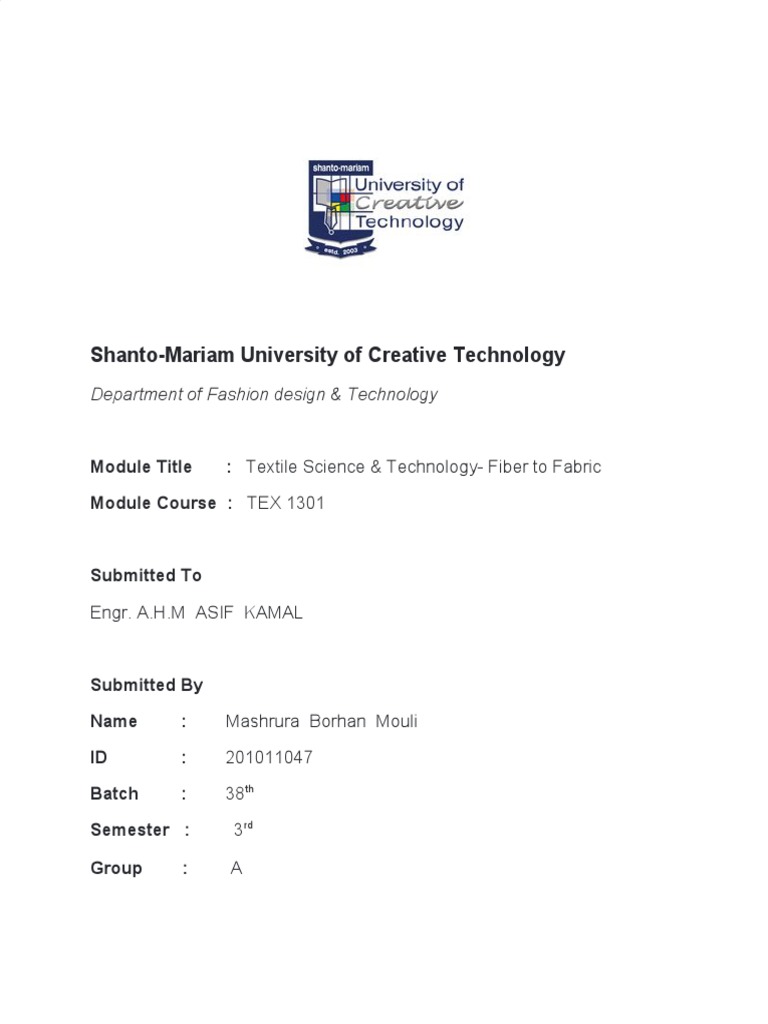 Shanto Mariam University of Creative Technology PDF Spinning