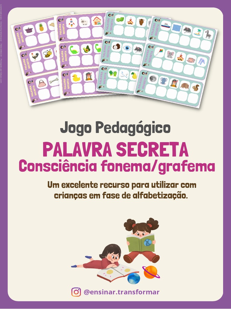 Jogo Para Alfabetização Recurso Pedagógico Consciência Fono