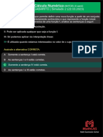 Simulado 2 DISCIPLINA Cálculo Numérico (MAT28)