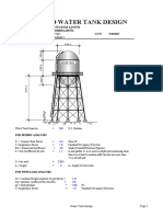 Elevated Water Tank Design Spreadsheet