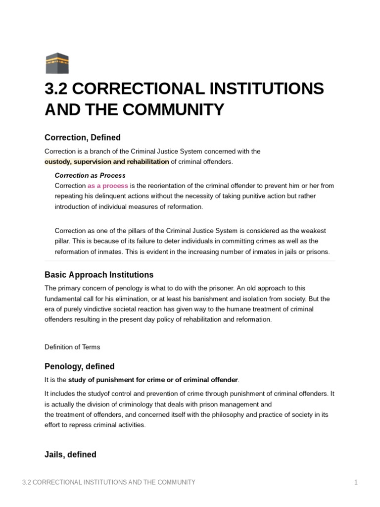 Correctional Institutions and The Community | PDF | Prison | Pardon