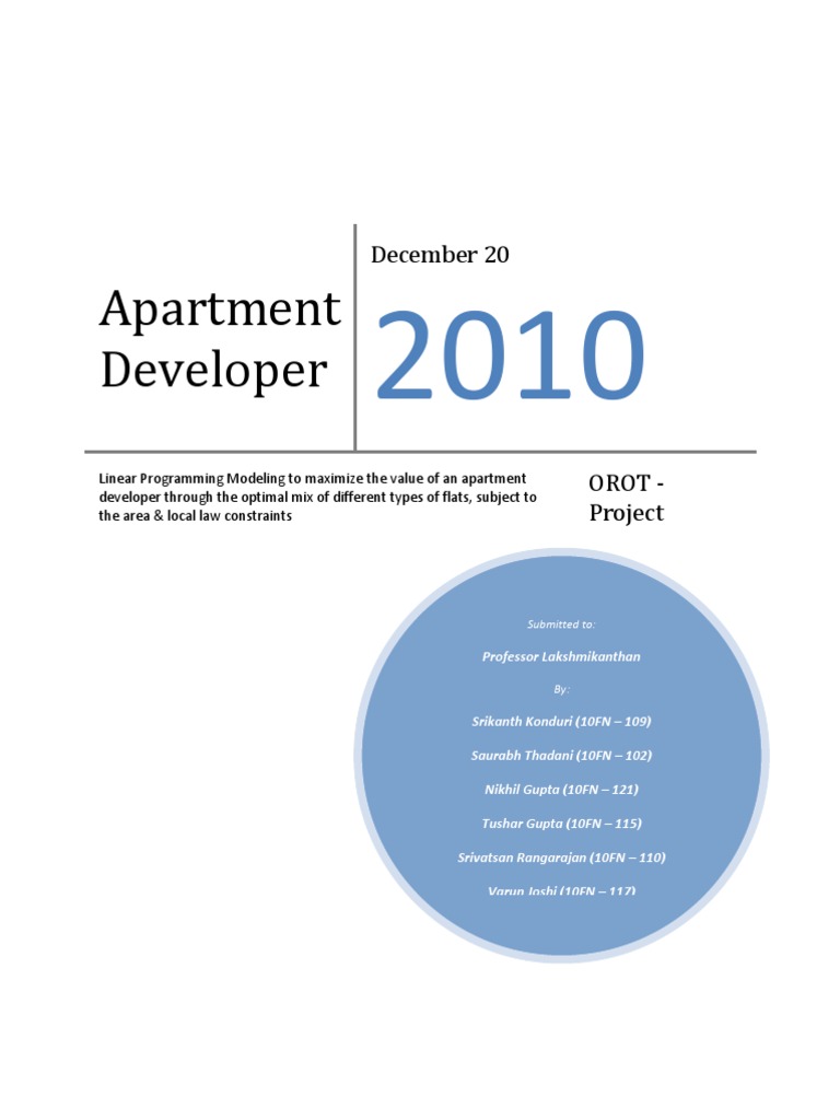 Optimal Apartment Mix Model | PDF | Apartment | Mathematical Optimization