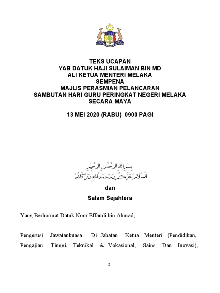 Perasmian Hari Guru | PDF