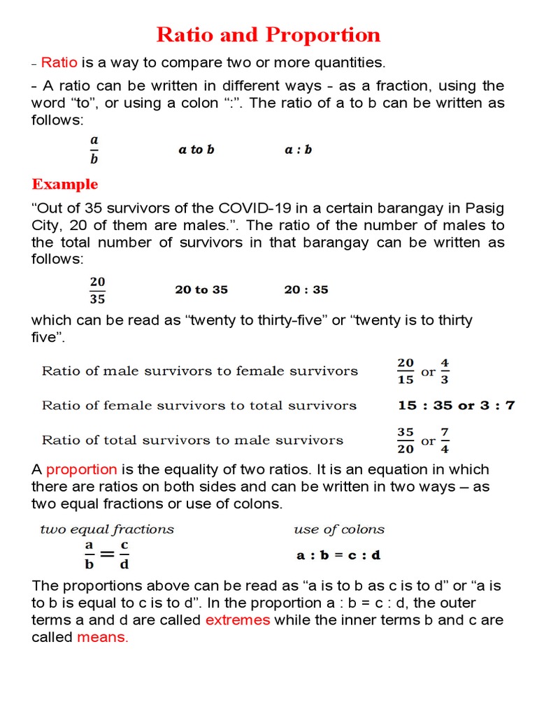 Understanding Ratios and Proportions | PDF | Politics | Social Science