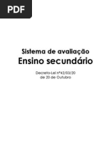 sistema de avaliao no ensino secundrio