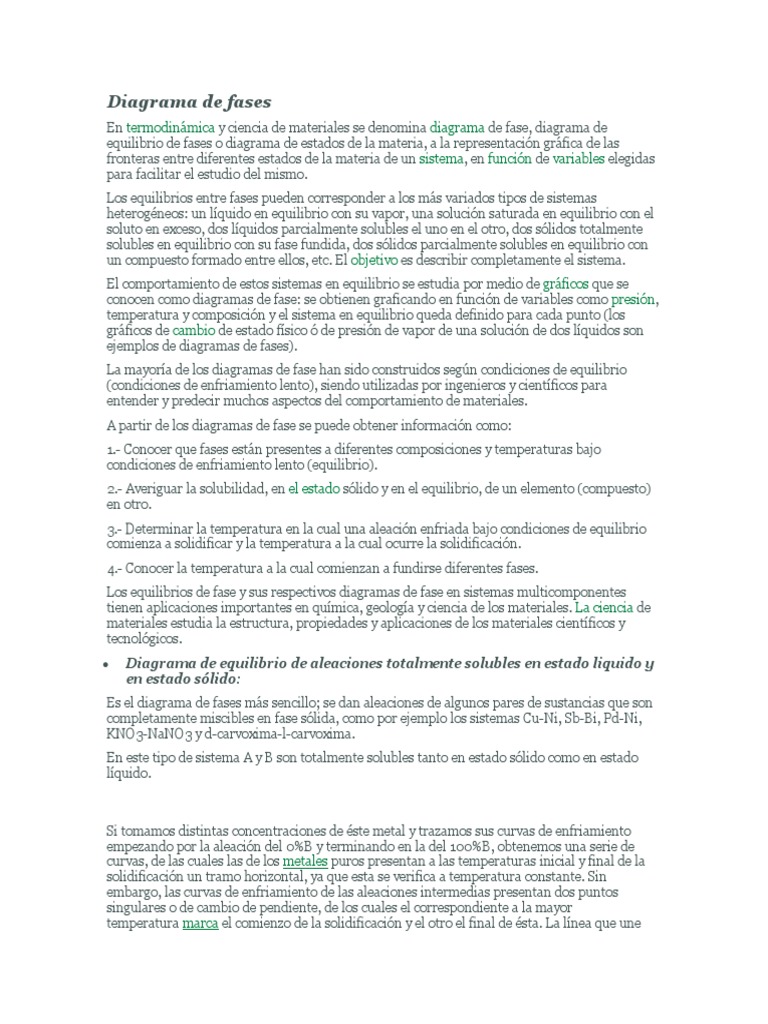 Diagrama de Fases | PDF | Fase (materia) | Diagrama de fases