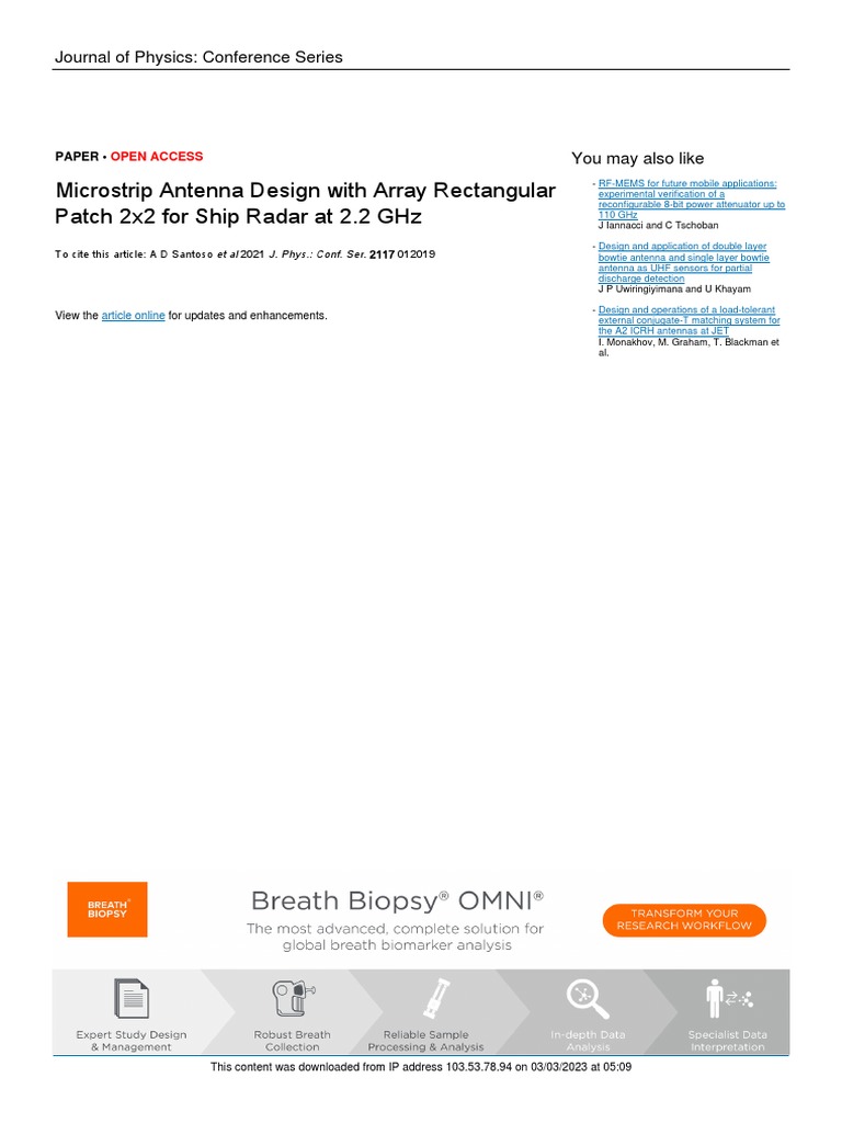 2021 Microstrip Antenna Design With Array Rectangular Patch 2x2 For ...
