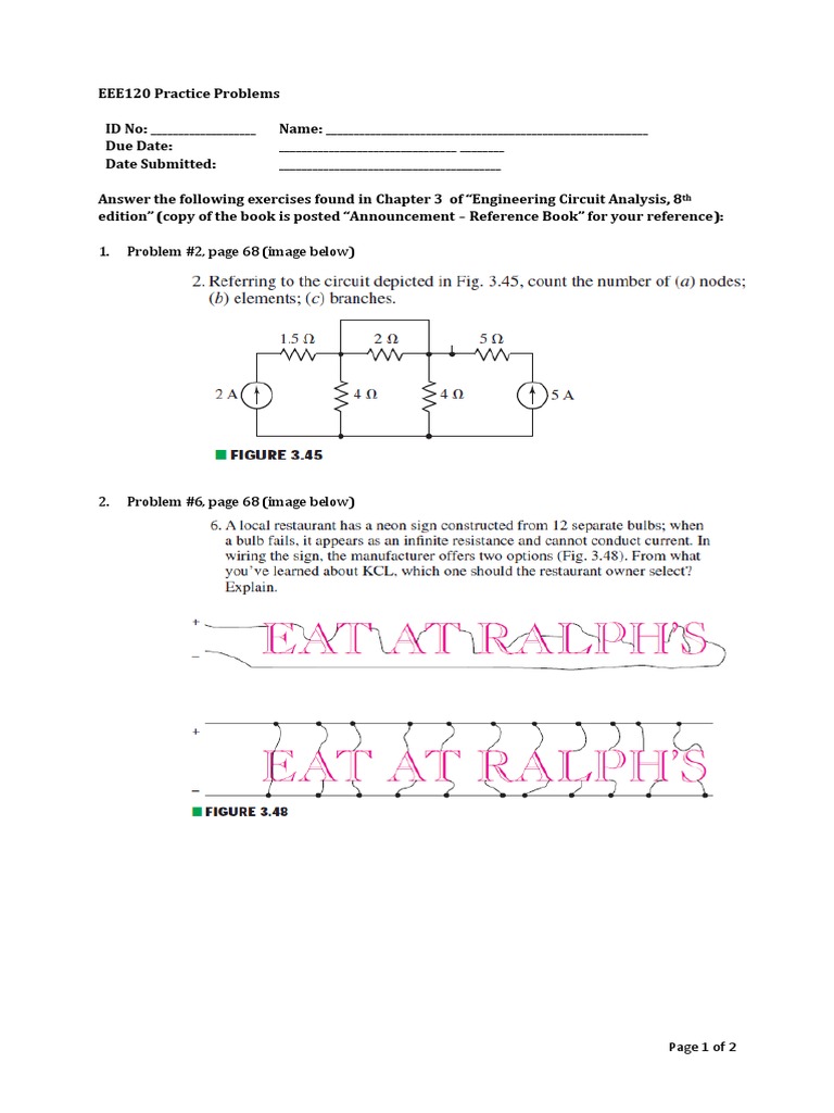 EEE120 Practice Problems | PDF