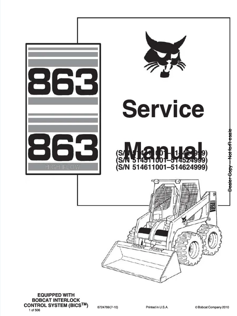 Bobcat 863 Service Manual Compress PDF