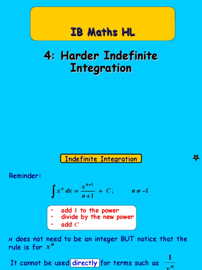 Harder Indefinite Integration Techniques | PDF | Mathematical Objects ...