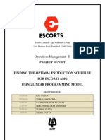 Escorts Optimization of Production