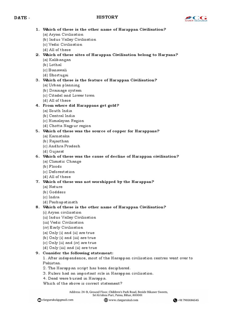 Cuet History MCQ 1.0 PDF South Asia Indian Religions