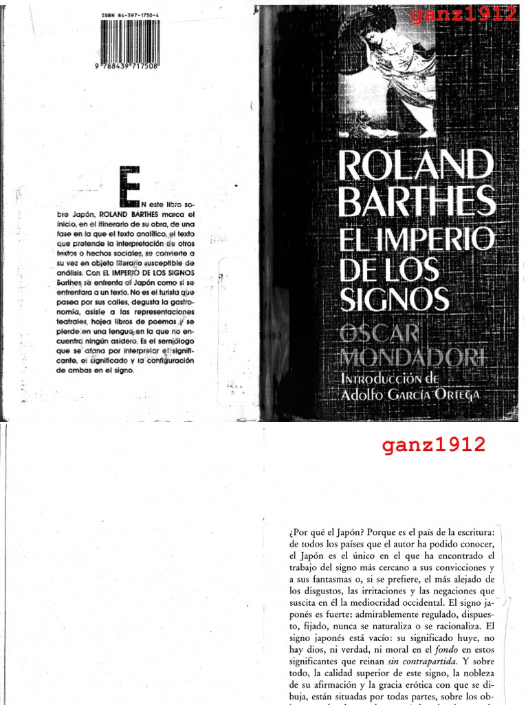 MONDADORI, OSCAR - Roland Barthes (El Imperio de Los Signos) (Por ...