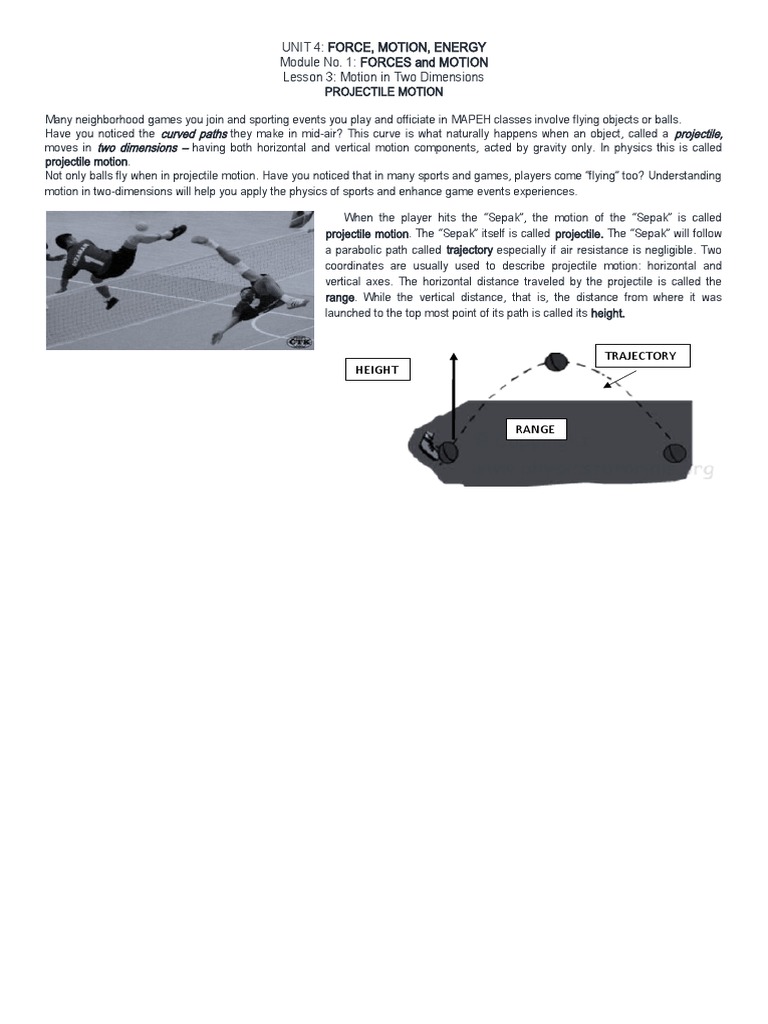 Projectile Motion Pdf Projectiles Dynamics Mechanics