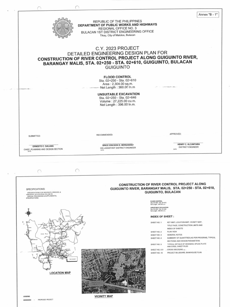 Guiguinto River Control Project Plan | PDF | Road Surface | Building ...