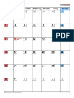 October 2022 Calendar Portrait Small Numerals