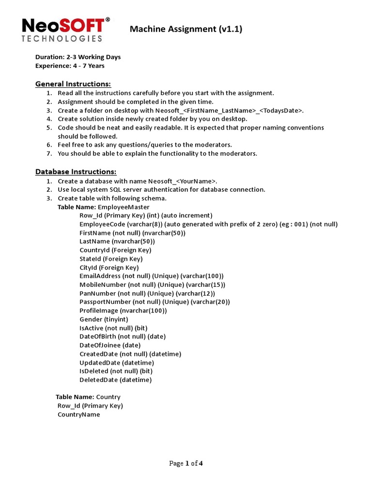 Developer Task for Experienced Coders | PDF | Databases | Computer Science