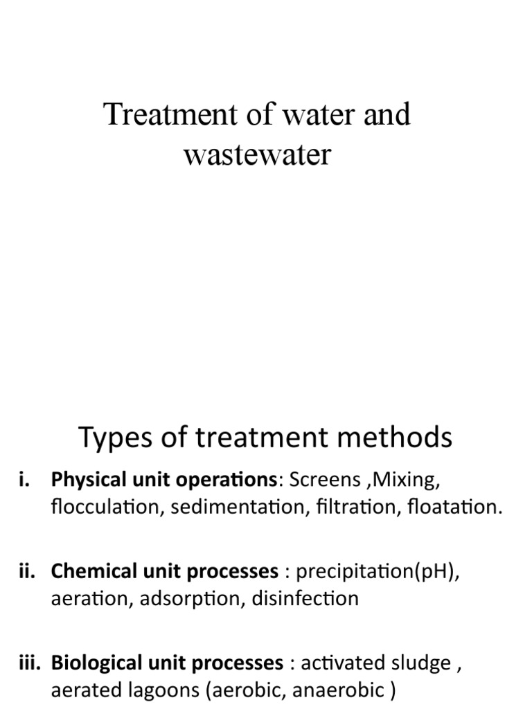 Treatment of Water & Wastewater PDF Water Purification Chemistry
