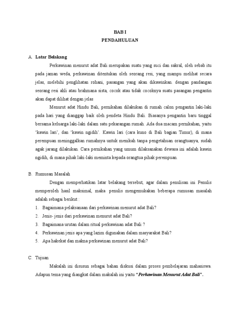 Makalah Perkawinan Adat Bali Pdf