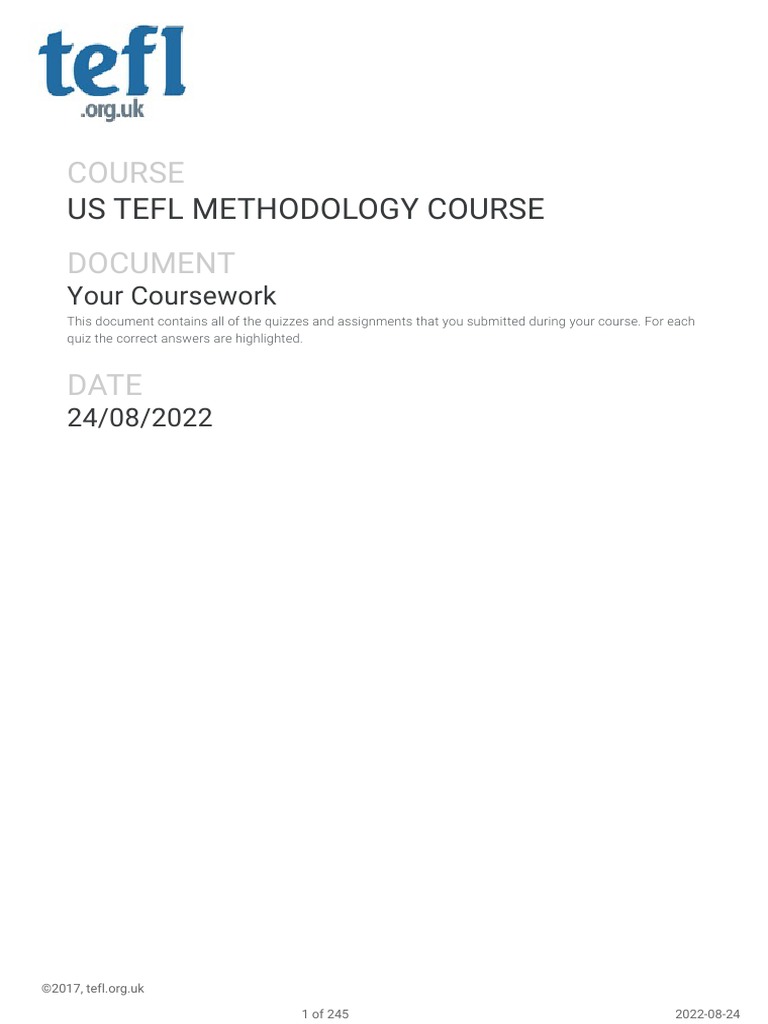 Course Work | PDF | Teachers | Second Language