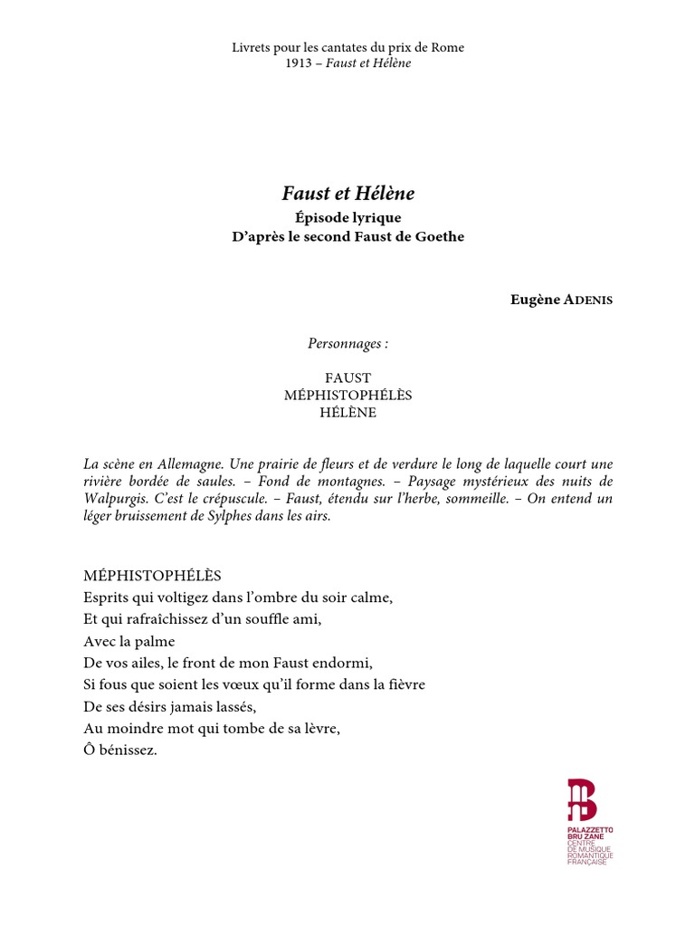 Faust et Hélène : Épisode lyrique | PDF | Faust | Faust (Goethe)