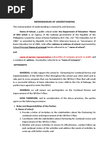 Memorandum of Understanding Template