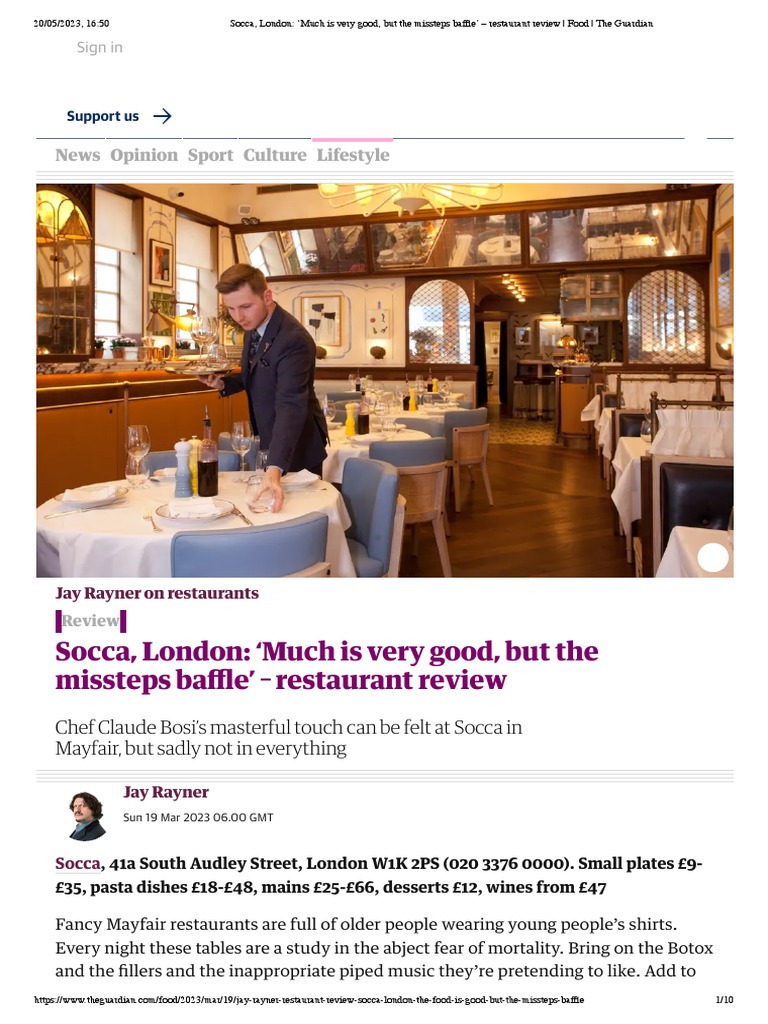 Socca, London Much Is Very Good, But The Missteps Baffle