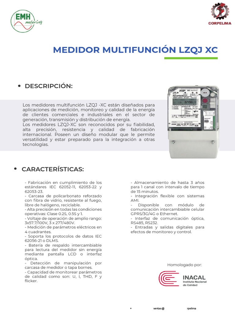 Medidor Multifuncional LZQJ XC EMH | PDF | Ingenieria Eléctrica ...