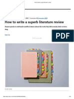 How To Write A Superb Literature Review